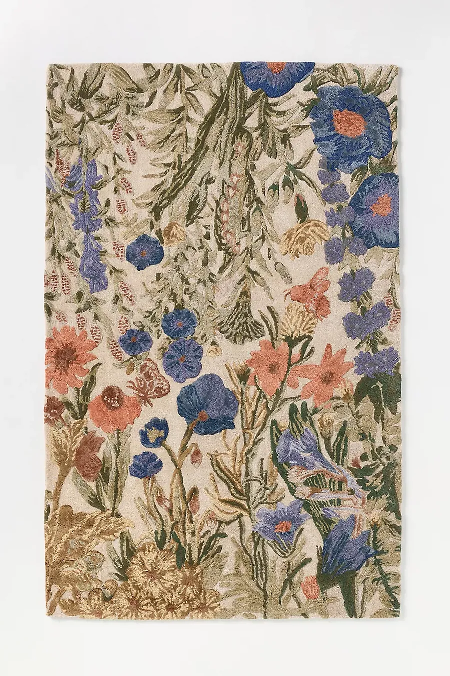 Tufted Wool Blend Floral Rug