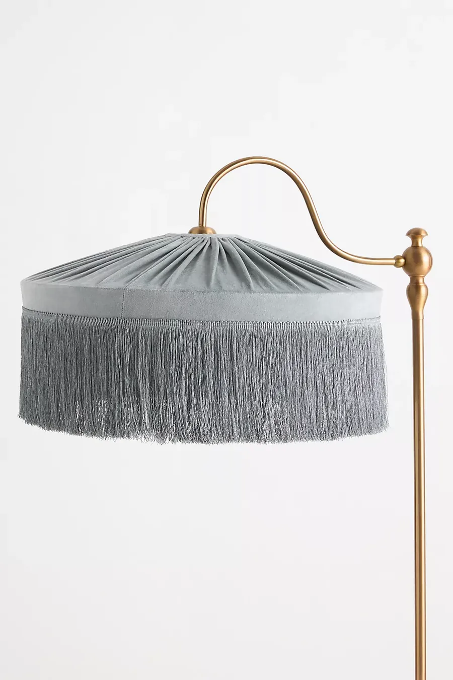 Tassel-Fringed Velvet Floor Lamp